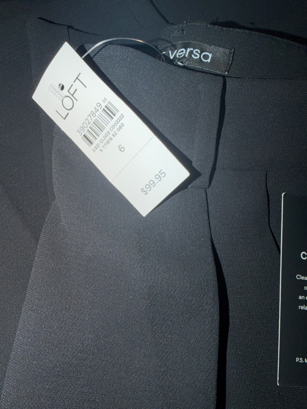 Loft Versa Black Crepe Drape Pleated Trousers - Picture 3 of 4